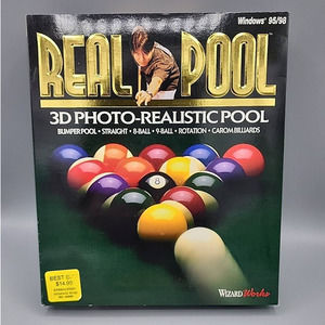 Real Pool By Wizard Works 3D Photo-Realistic Pool Windows 95/98 PC Video Game